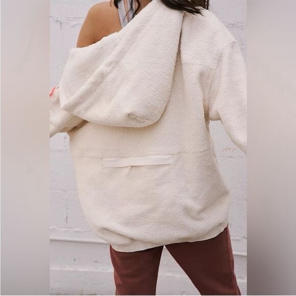 Free People FP Movement Fuzzy Was She Pullover Fleece in Brushed Sail - Picture 2 of 4